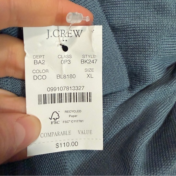 J crew dusty cornflower Merino wool-blend sweater-polo - Picture 3 of 3